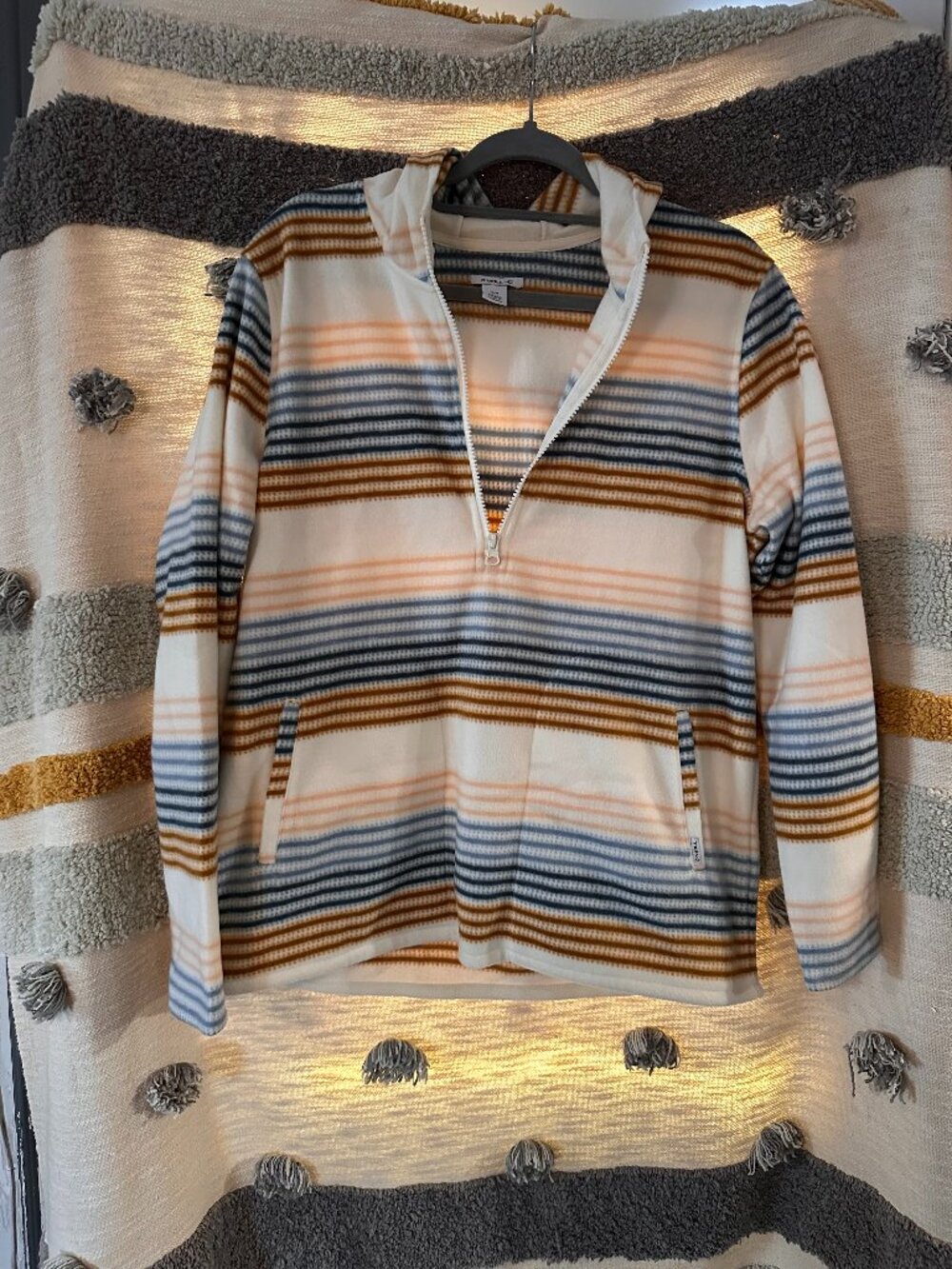 O'Neill Women's Striped Fleece Quarter-Zip Hoodie - Size M